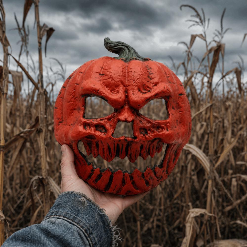 3D Pumpkin Mask Creativity Realistic Halloween Cosplay Mask Halloween Decoration Soft Masquerade Party Mask