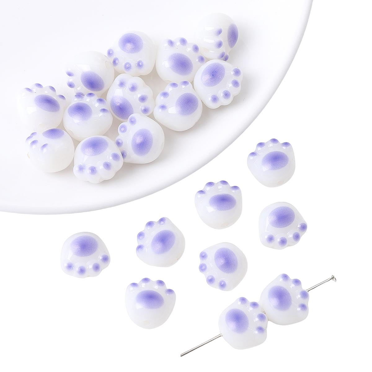 

10 шт./пакет акриловые бусины в виде кошачьей лапы для изготовления ювелирных изделий DIY браслет серьги очарование украшения 12*13mm 10pcs