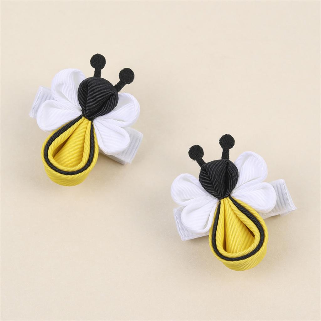 1Pair Cute Flower Ribbon Bows Hair Clip For Women Girls Sweet Style Accessory Hairpin Party Hairpieces For Daily Wear