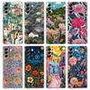 Transparent Phone Case Cover for Samsung Galaxy S25 S24 S23 S22 S20 S21 FE Ultra S24 S23 S10 S10E Plus Abstract Flower Pattern