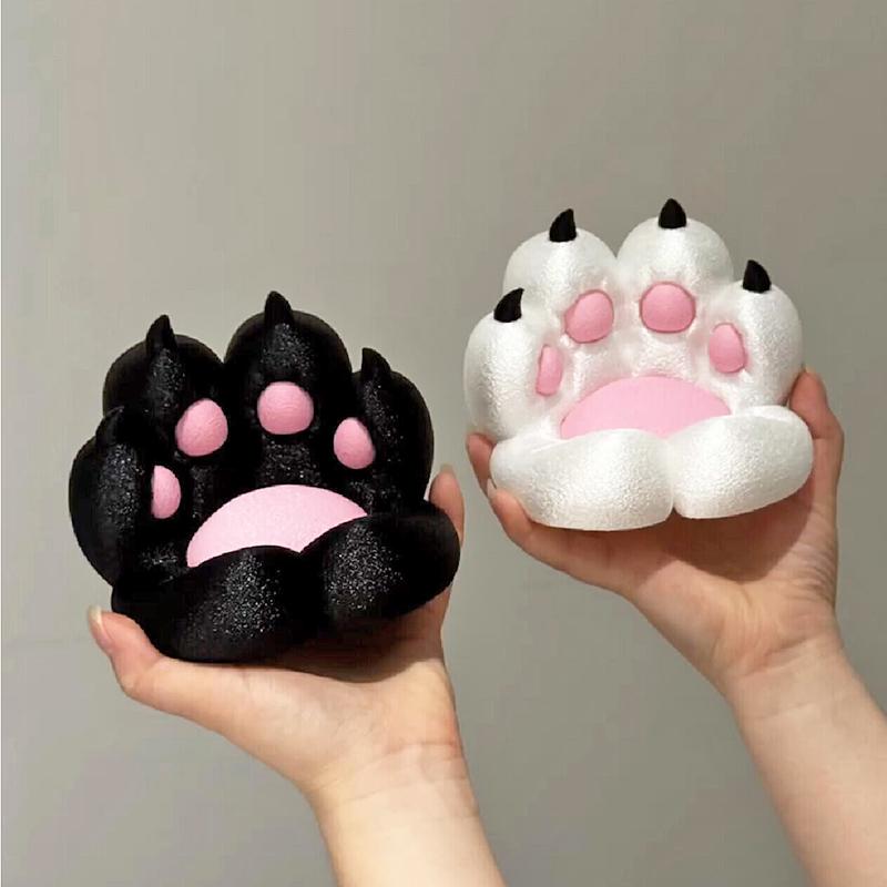 Cute Cat Paw Phone Holder: 3D Printed, Shockproof, Anti-shake, Multifunctional Stand for Easy Drama Watching.