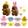 9 Zoll Süße Capybara Plüschpuppe Weiches Capybara Stofftier Spielzeug Verkleiden Cartoon-Puppe Für Mädchen Stoff-Capybara mit Kleidung