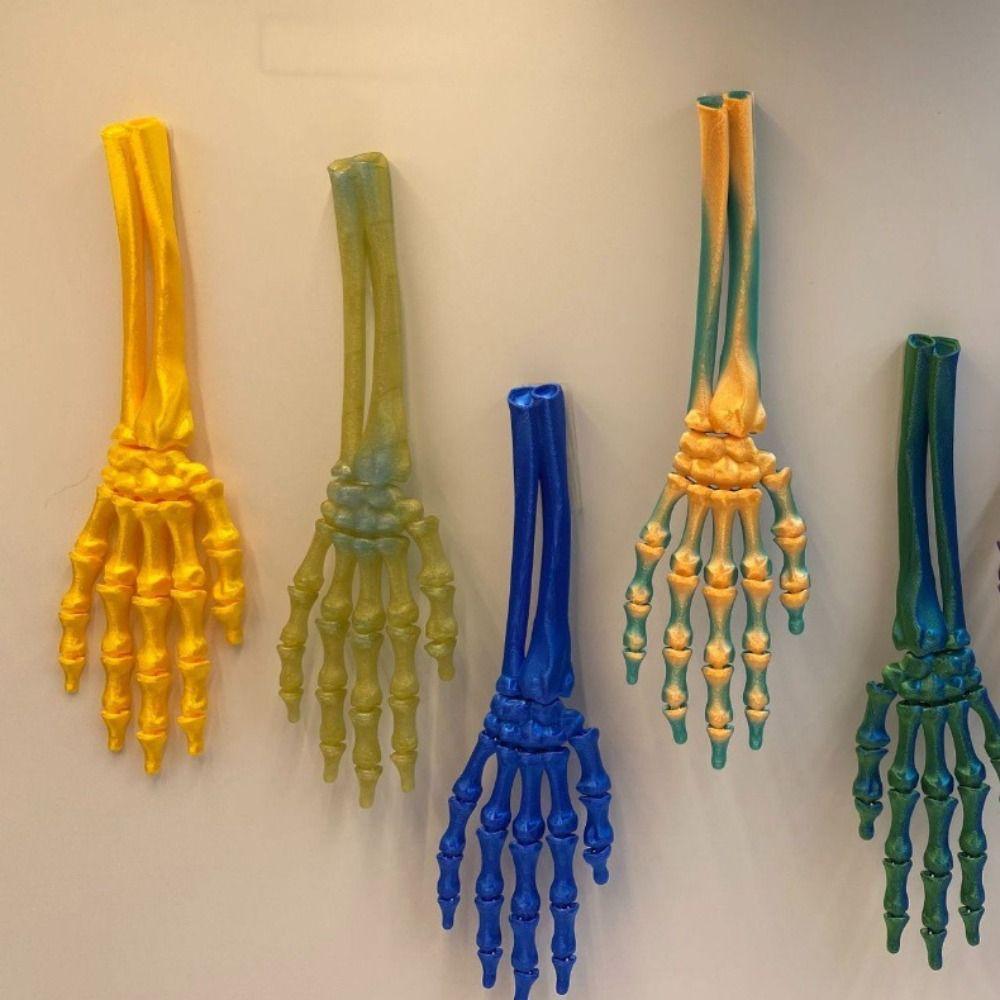 2 Stück 7 Farben Simulierte Skelett-Handfläche PLA Halloween Schädelhand Tischdekoration