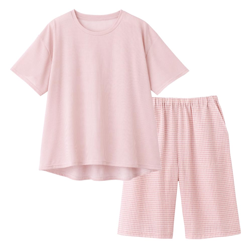 

Acedron Short Sleeve Length Sweat Quick Room Pink [Gunze] Women s 5/8 Pants, Absorbent, Drying, Wear, Women s, TG1085,