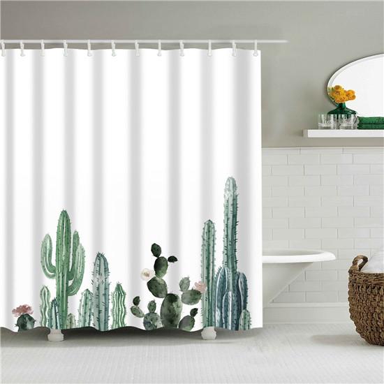 Tropical Cactus Plant Pineapple Shower Curtains Bathroom Curtain Cortina Ducha Frabic Waterproof Polyester Bath Curtain
