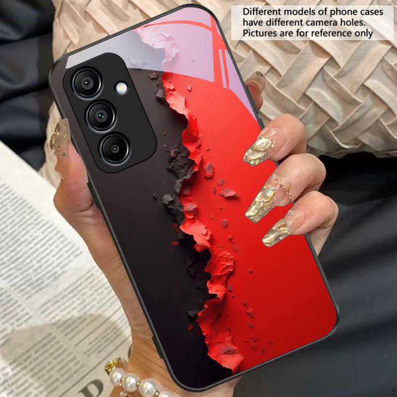 Schwarz-Weiß-Bilder für Samsung Galaxy A15 5G 54 4G 51 50 24 35 90 71 12 51 53 52S 80 22 34 Schwarze Handyhülle aus gehärtetem Glas