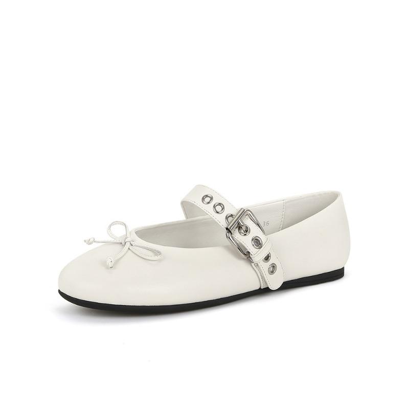 

[] Шикарная девушка~ Балетки из овчины с бантом, одинарная обувь, женские туфли Мэри Джейн 40 белый