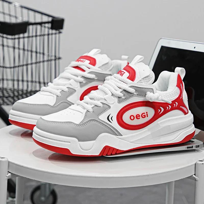 

2025 Весна Новый тренд Мужская толстая подошва Повседневная обувь Модные нескользящие мягкие кроссовки Мужская, дышащая обувь смешанных цветов для активного отдыха 39