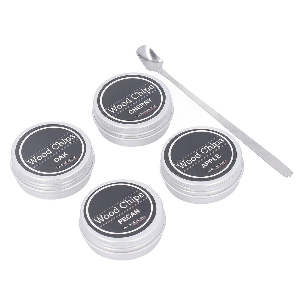 Wood Chips for Cocktail Smoker 4 Flavors Natural Wood Chips Including Cherry Apple Pecan Oak for