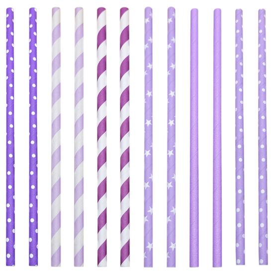 100Pcs Disposable Paper Straws Food Grade BPA Free Rich Color Holiday Party Heart Dot Print Drinking Water Straws