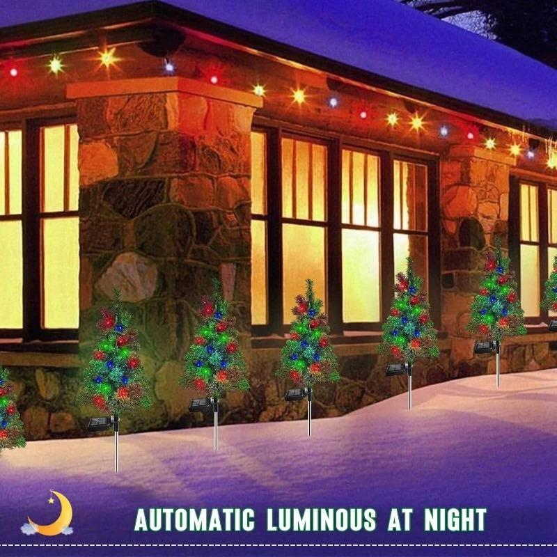 Christmas Tree Lights Solar Waterproof IP65 Durable Outdoor Decoration Lawn Balcony Easy Installation No Wiring Christmas Decora
