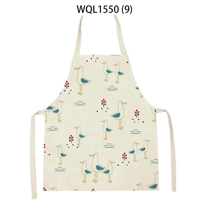 Lovely Seagull Lighthouse Patttern Sailboat Aprons Adult Kids Kitchen Aprons for Home Cooking Baking Cleaning Tool Adult Bibs
