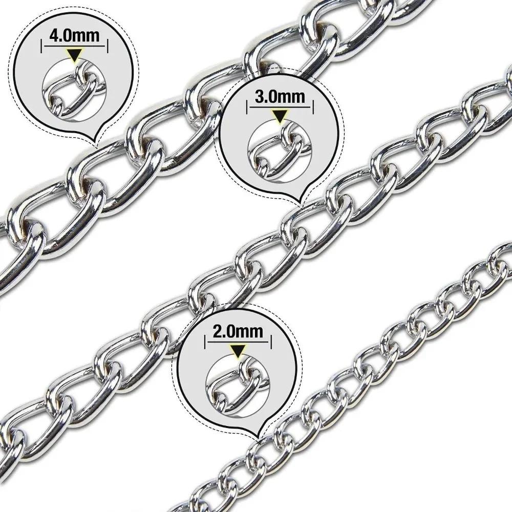 New 3 Size Stainless Steel Slip Chain Collar Adjustable Pet Accessories Dog Collar For Small Medium Large Dog Pitpull Collar