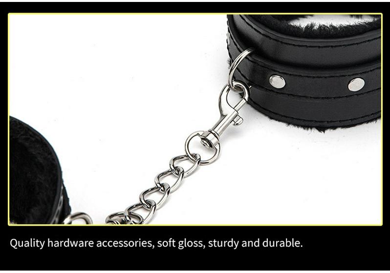 Adult Plush Handcuff & Foot Cuff Restraint Set with Cross Buckle