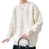 Autumn Winter Men's Solid Color Casual Knit Sweater - Stylish, Loose, Versatile.