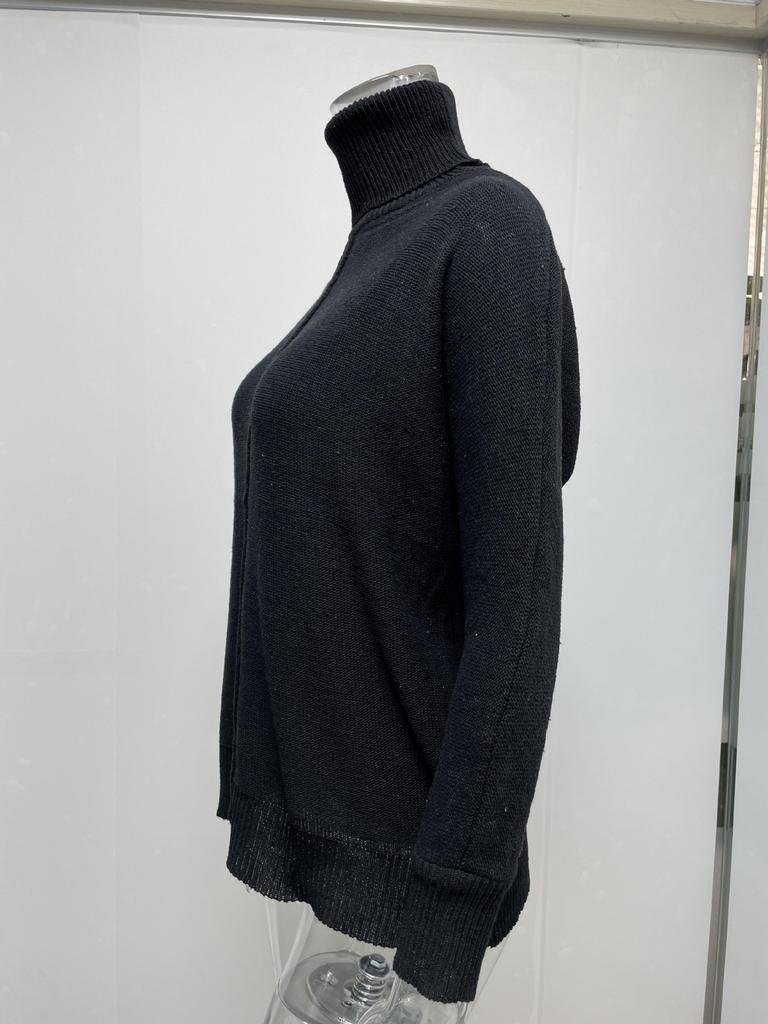 Pullovers Fashion High Neck Loose OL Commuter Knit Big Size Women Pullover Casual Long Sleeved Pullover Soft Elegant Basic Knitted Tops