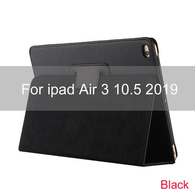 

Кожаный смарт-чехол для iPad Air 3 10,5 дюймов, 2019, чехол для планшета с противоударным чехлом для iPad Air 3 Gen 10,5 дюйма чёрный