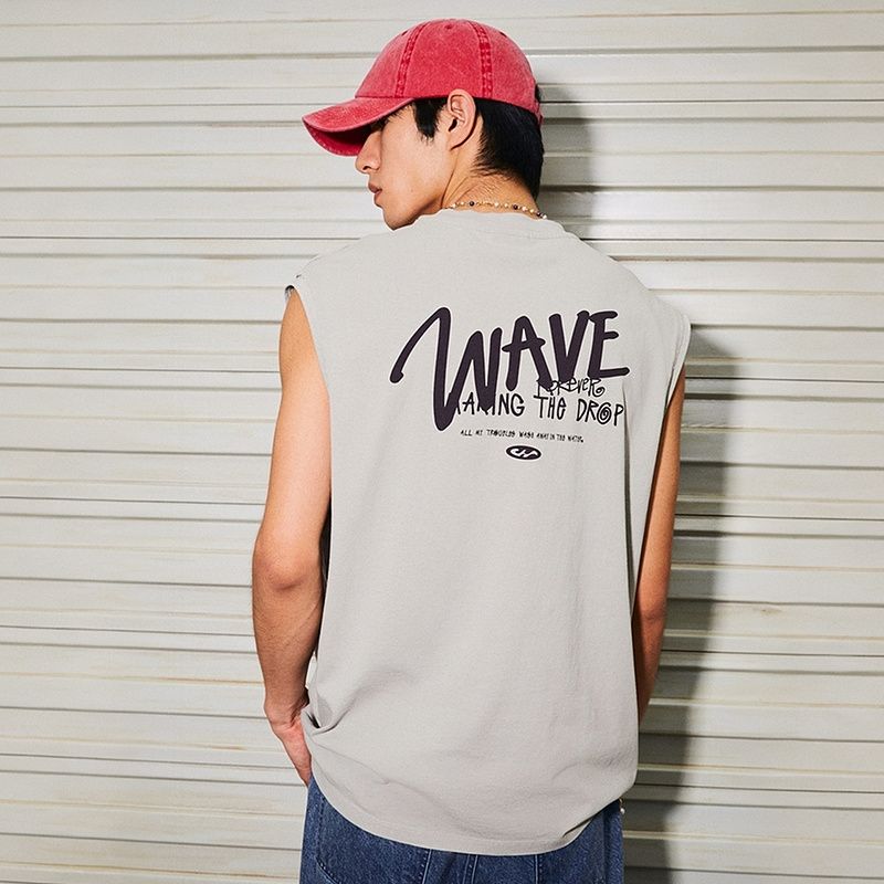 

HM Жилет 2025 Лето Новый Мужской Свободный Жилет с Принтом 1288840 Grey/Forever Swag 175/100