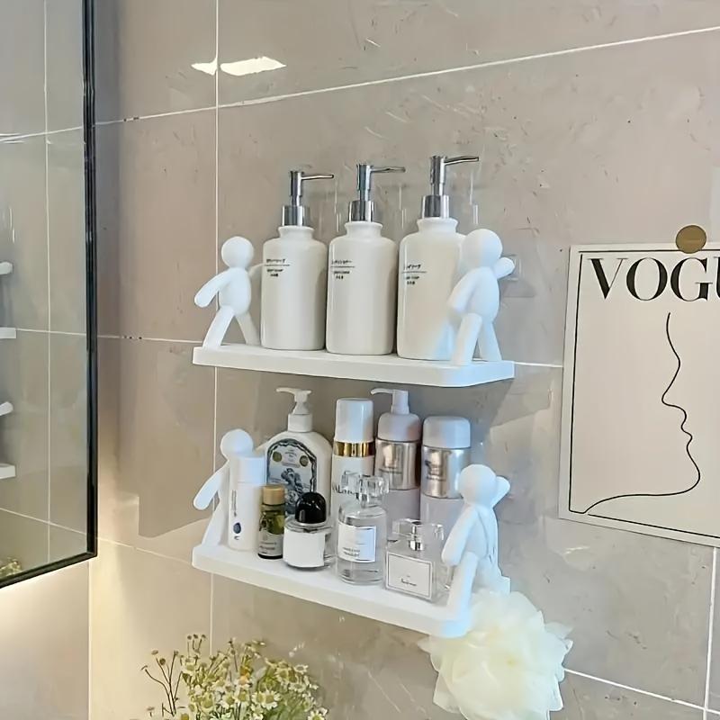 1PC [Modern Storage Shelf] Modern Plastic Chic Humanoid Wall-Mounted Storage Shelf - Organizer for Kitchen & Bathroom
