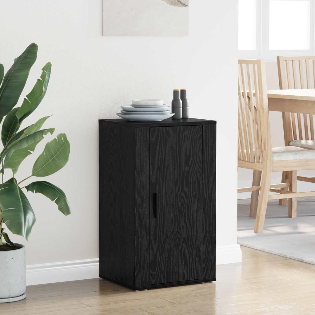 Sideboard in Black Oak Look 40 x 33 x 70 cm Engineered Wood
