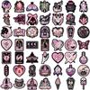 50 Black Pink Gothic Graffiti Stickers Decorate Guitar Notebook Suitcase DIY Waterproof Stickers