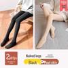 Women's Fleece-Lined Nude Silk Stockings: Plus Size, Autumn/Winter Cozy Leggings, Warm Base Layer Tights for Outerwear.
