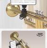 Mobile Phone Stand with Selfie, Sheet Music, and Musical Instrument Features for Video Recording and Rotating Strap Clip
