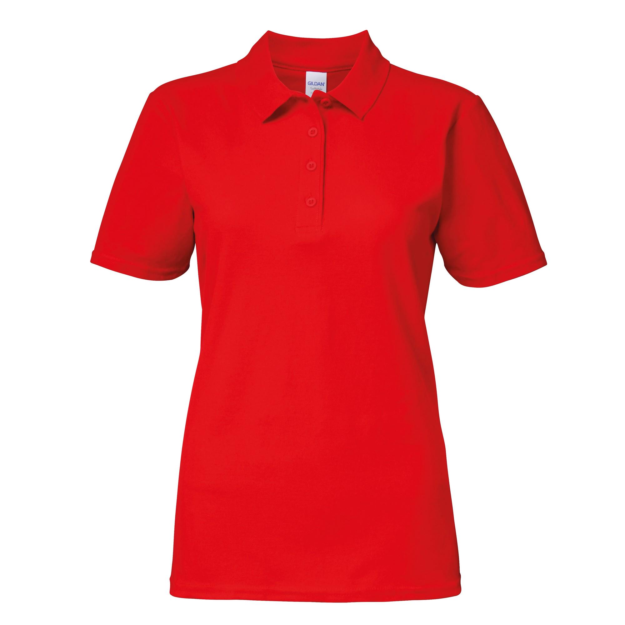 Gildan Softstyle - Polo de manga corta para mujer y mujer, doble piqué S rojo