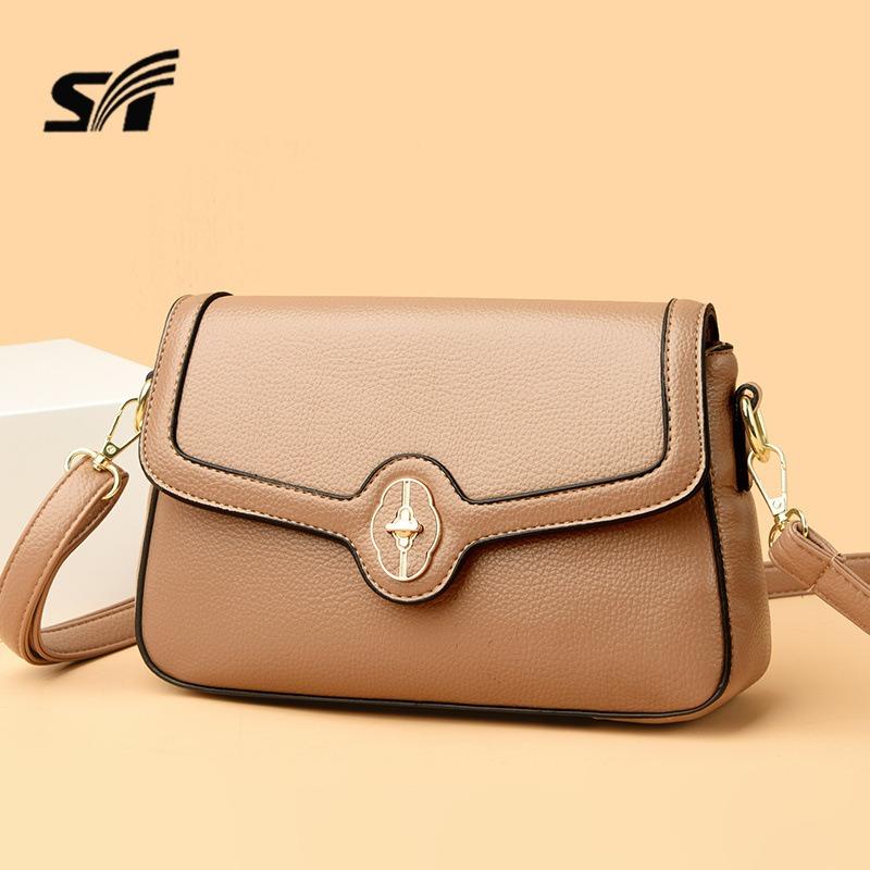 Women's bag, high-end clamshell messenger bag, light luxury temperament, single shoulder women's backpack, fashionable and simple small square bag.