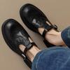 Damen French Style Schnallenriemen Frühling/Herbst Flache Leder Einzelne Schuhe