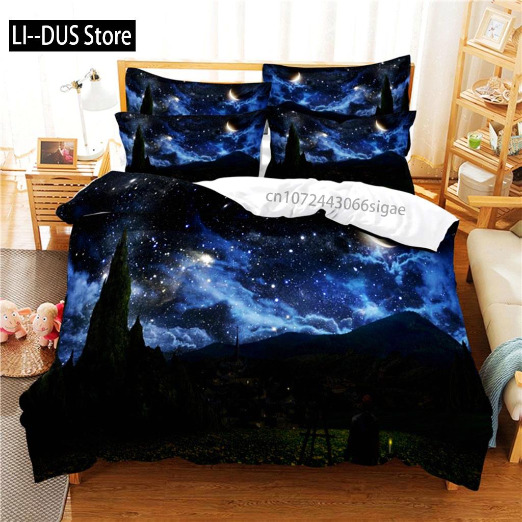 Starry Night Bedding Set Duvet Cover Set 3d Bedding Digital Printing Queen Size Bedding Set Fashion Design