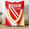 Energie Cottbus Club Emblem Gradient Print Flannel Throw Blanket Soft Plush Blanket for Sofa Couch Bedroom Sport Fan Home Decor