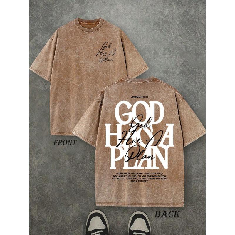 Retro Washed T-Shirt Double Sided Printed (230 Pure XL