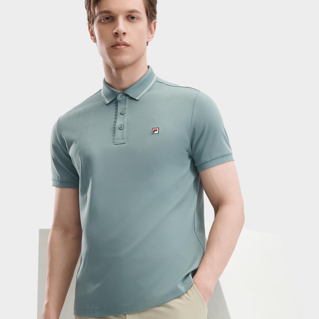 New FILA Polo Shirts Men's Cavalry Green F11M421117FKK