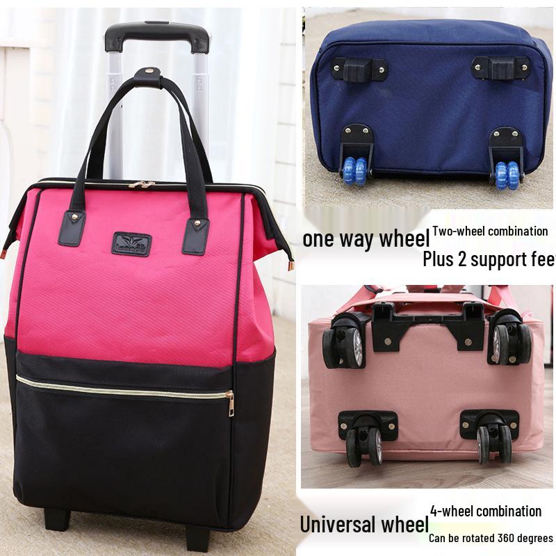 Lightweight Universal Wheeled Backpack: Large Capacity, Double Shoulder, Handheld, Travel-Friendly Luggage Bag