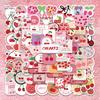 90Pcs Cartoon Kawaii Pink Sweet Fruit Liqueur Cherry Jam Juice Stickers Laptop Guitar Phone Stationery Graffiti Kids Sticker