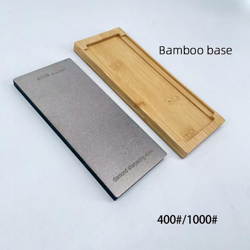 Oboustranný diamantový ostřící kámen Ostřič nožů Brusný kámen Diamantové nástroje S bambusovou základnou Jemné broušení Brusný kámen 170*75MM
