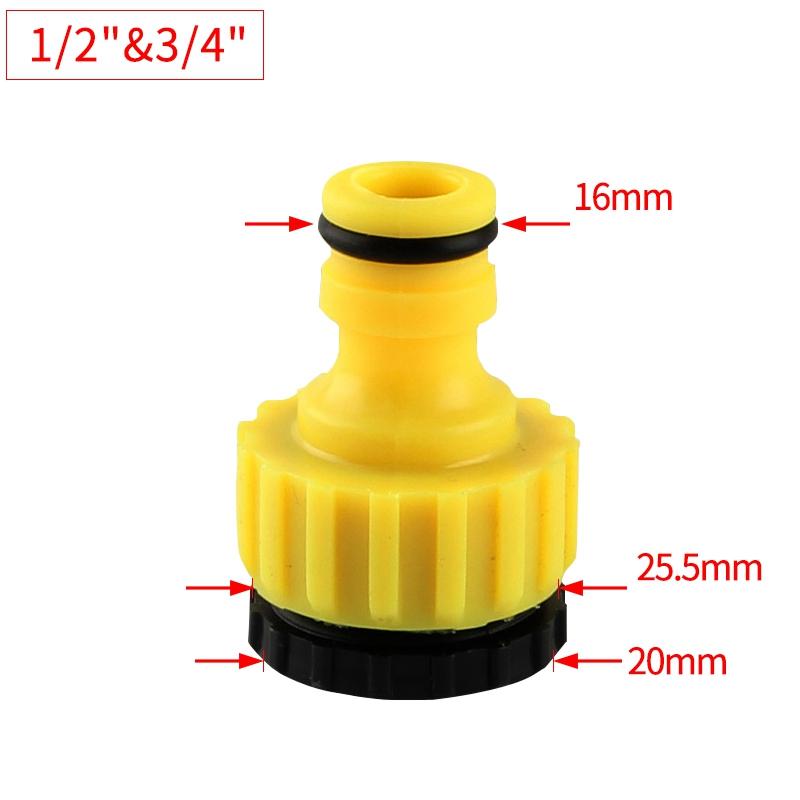 Hose Quick Connector 16mm Nipple Female Threaded Hose Faucet Adapter Garden Watering Irrigation Fittings Universal 1/2"3/4" Inch