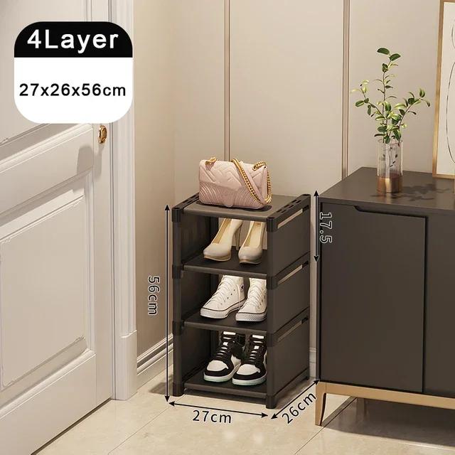 Shoe Organizer Shelf Multi-layer Stackable Dormitory Home Storage Stand DIY Wall Corner Space Saving Adjustable Shoe Organizer