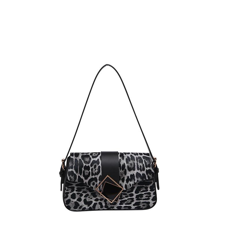 Fashionable Pu Leopard Print Handbag For Women In Elegant Black White Khaki Brown Shades