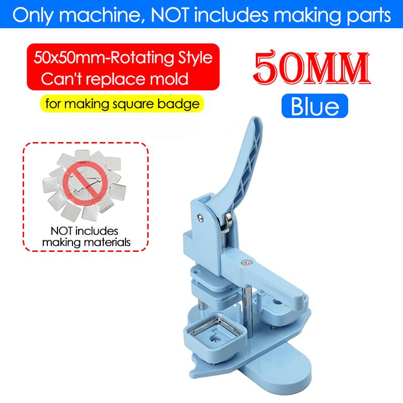 50MM Square Pin Button Maker Machine Fridge Magnets / Badge Press Rotating Machine 50x50mm Badge Materials for DIY Making