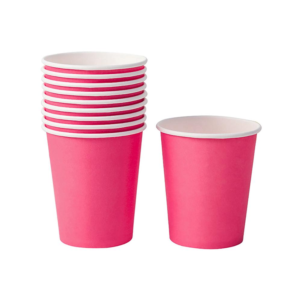 

10PCS 9 Oz 250ml Solid Thick Paper Cup Disposable Cup Wedding Birthday Party Holiday Disposable Tableware красный