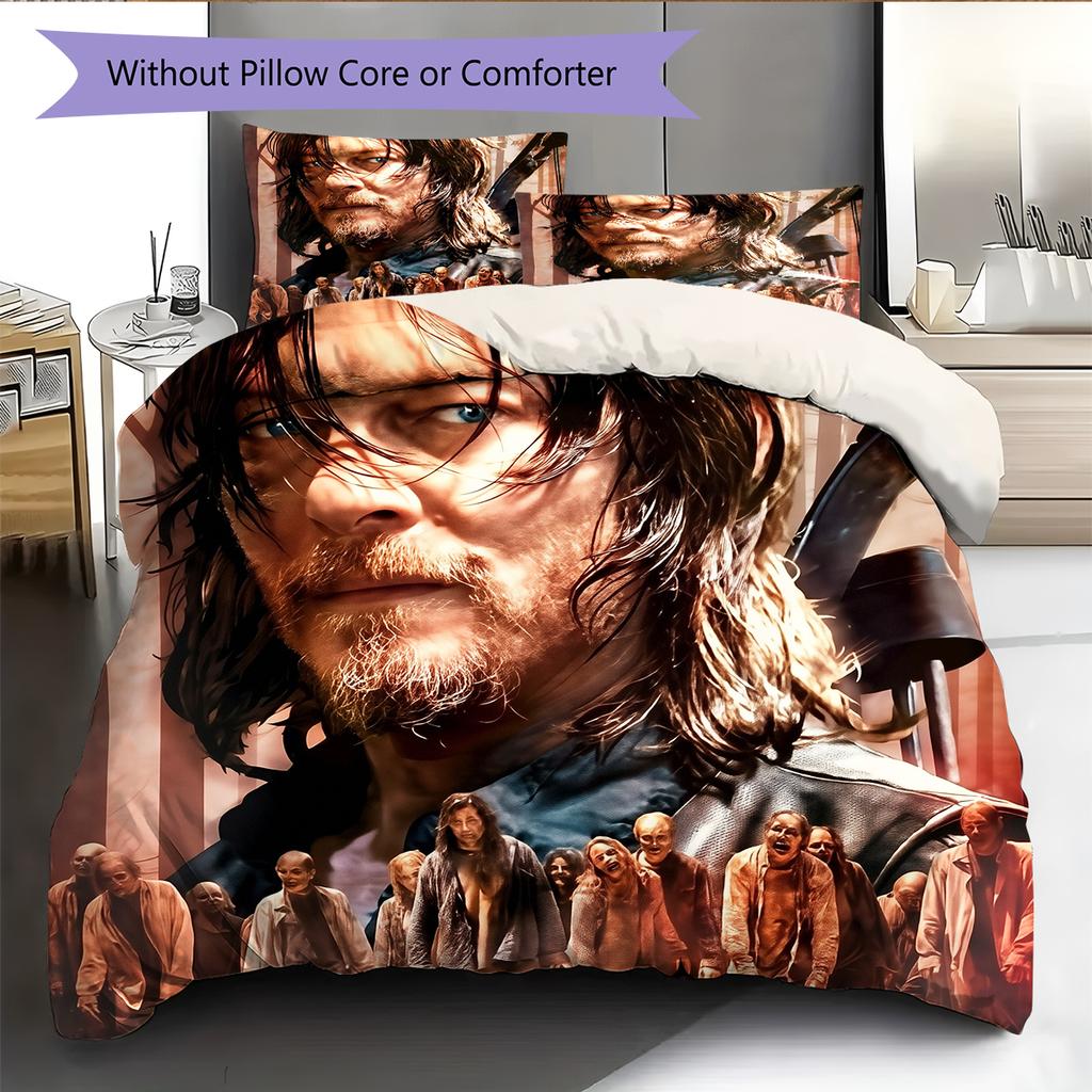 Povlečení s motivem The Walking Dead Domácí dekorace Narozeninový dárek (1 * povlak na peřinu + 2 * povlak na polštář, bez jádra)