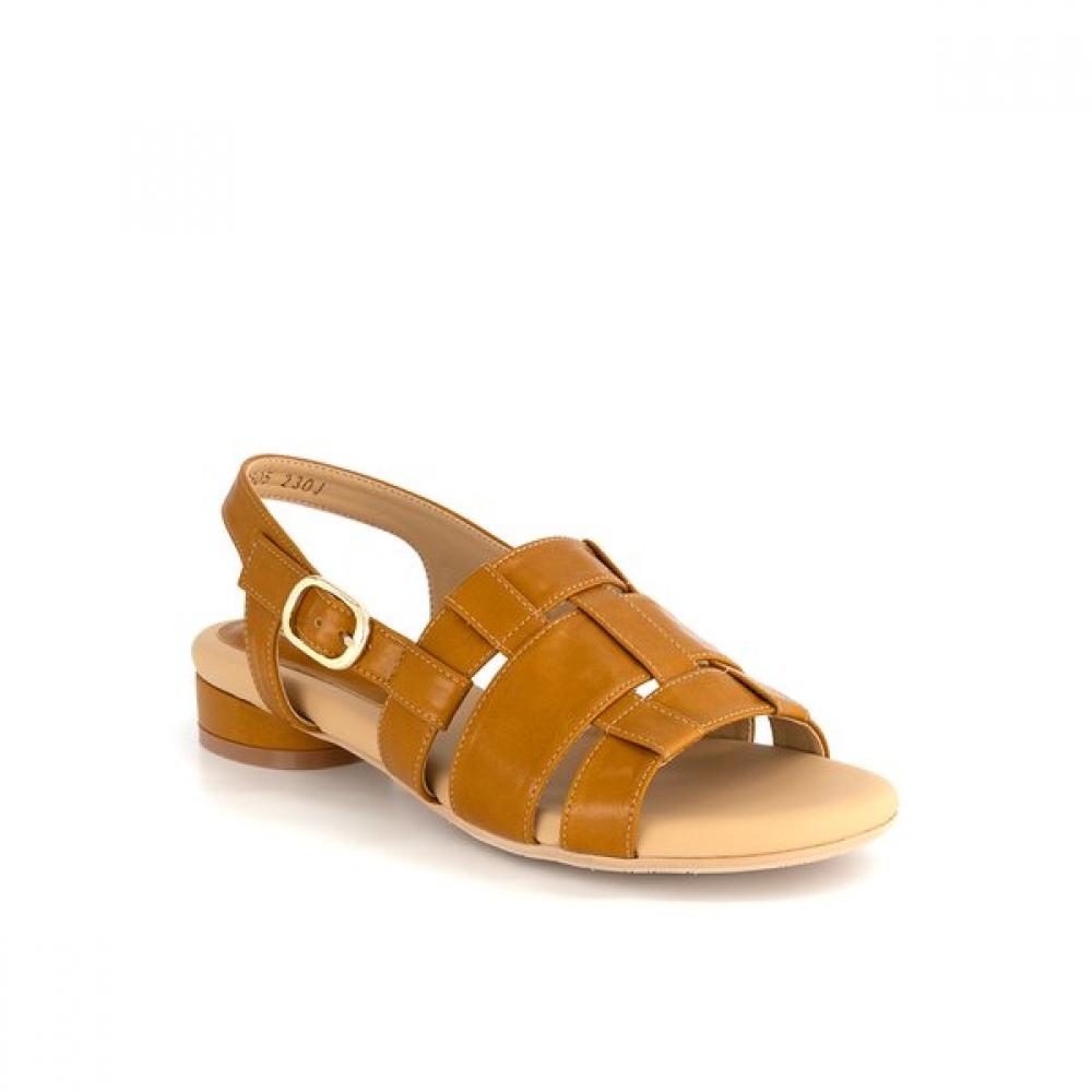Женские кожаные сандалии Daks Бежевые Dld505ka23 225/Tan (KA23)