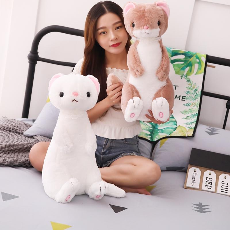 Ferret Plush Toy Soft Stuffed Cartoon Animal Cute Ferret Dolls Bedroom Home Decoration Girls Christmas Gifts 50cm