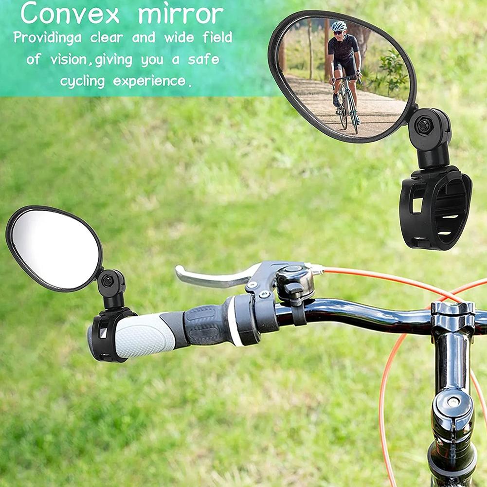 2pcs Bike Rearview Mirror 360. Adjustable Rotatable Angle Mirror For Bicycle Handlebar Outdoor V7I6