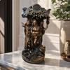 Freestanding European Classical Figurine Metal-Tone Finish with Display