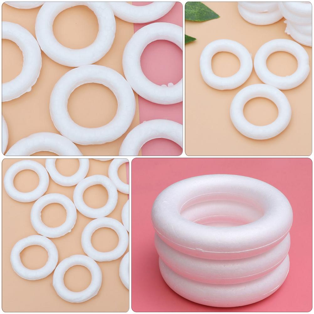 24Pcs Round Craft Wreath Rings Foam Donut Shape for DIY Holiday Crafts Christmas Decoration Wreath Making Accessories