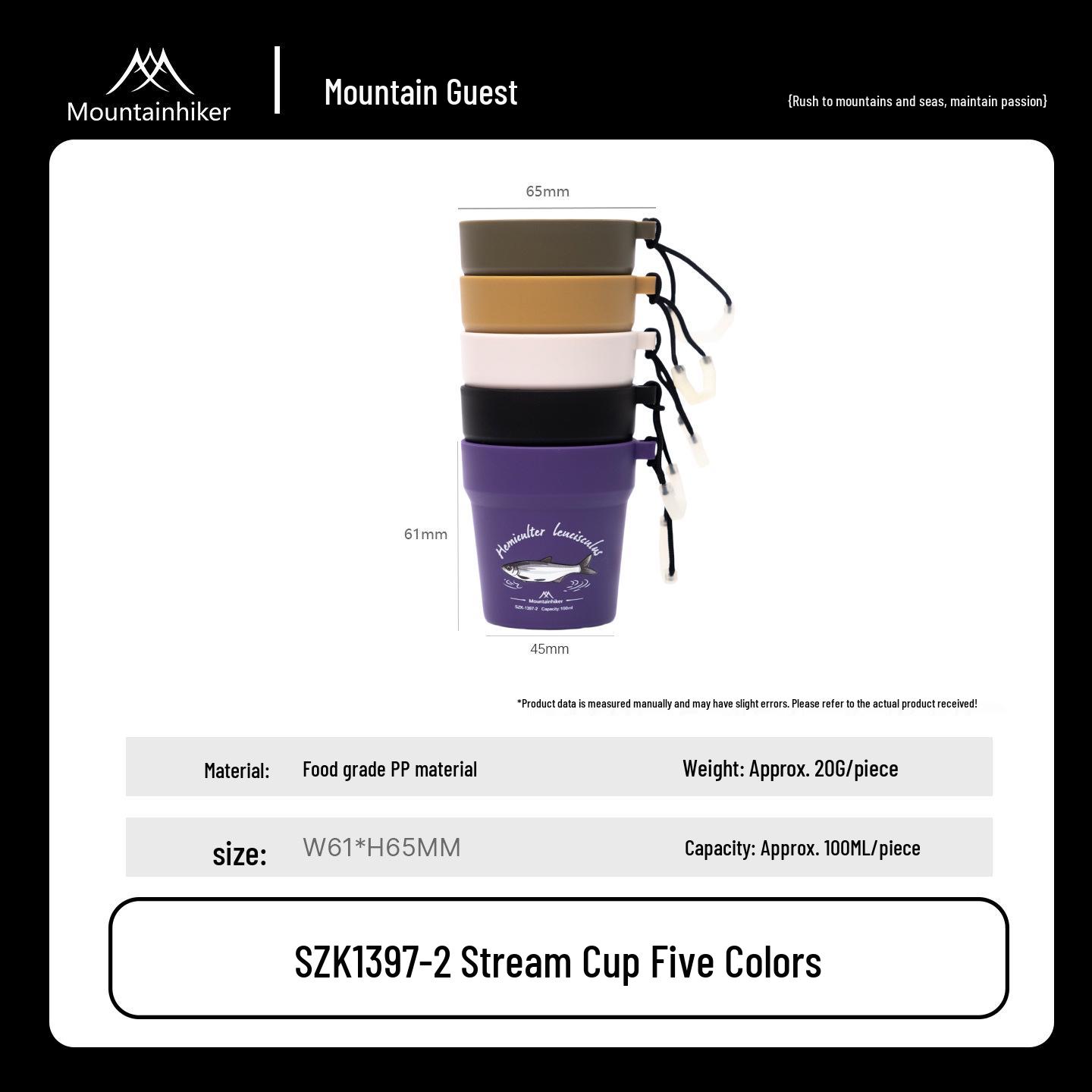 Mountain Stream Outdoor Camping Cup Set - Portable Food Grade Coffee & Picnic Cups