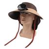 Wide Brim Sun Hat With Built-In Fan Summer Cap Outdoor Straw Visor Hat With Solar/Usb Powered Fan For Camping Fishing Hiking